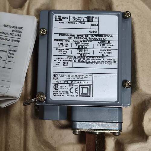 可维修美商实快SQUARE-D压力开9012GDW-5议价