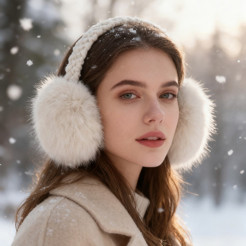 可爱仿狐狸毛耳罩保暖耳捂防寒