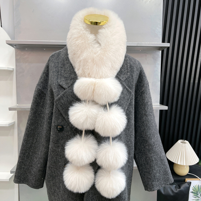 新款狐狸毛围巾女冬季保暖围脖