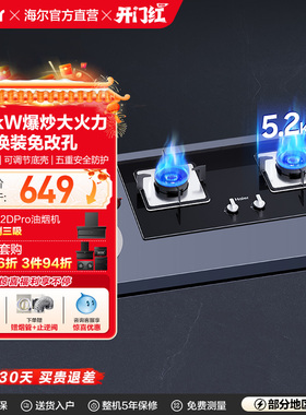 海尔Q2BE3猛火燃气煤气双灶家用天然气液化气嵌入式灶具官方旗舰