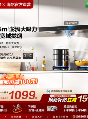 海尔T11顶吸欧式大吸力脱排自清洁家用厨房吸排抽油烟机官方旗舰