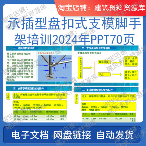 承插型盘扣式支模脚手架培训2024年ppt70页建筑工程参考施工资料