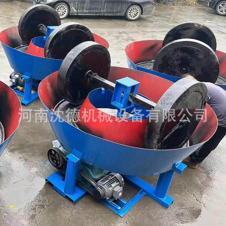 机械金矿石湿碾机简易小型选金设备选金银石英砂湿法碾磨机