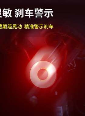 INBIKE智能刹车尾灯骑行自行车灯USB充电夜骑山地公路单车灯装备