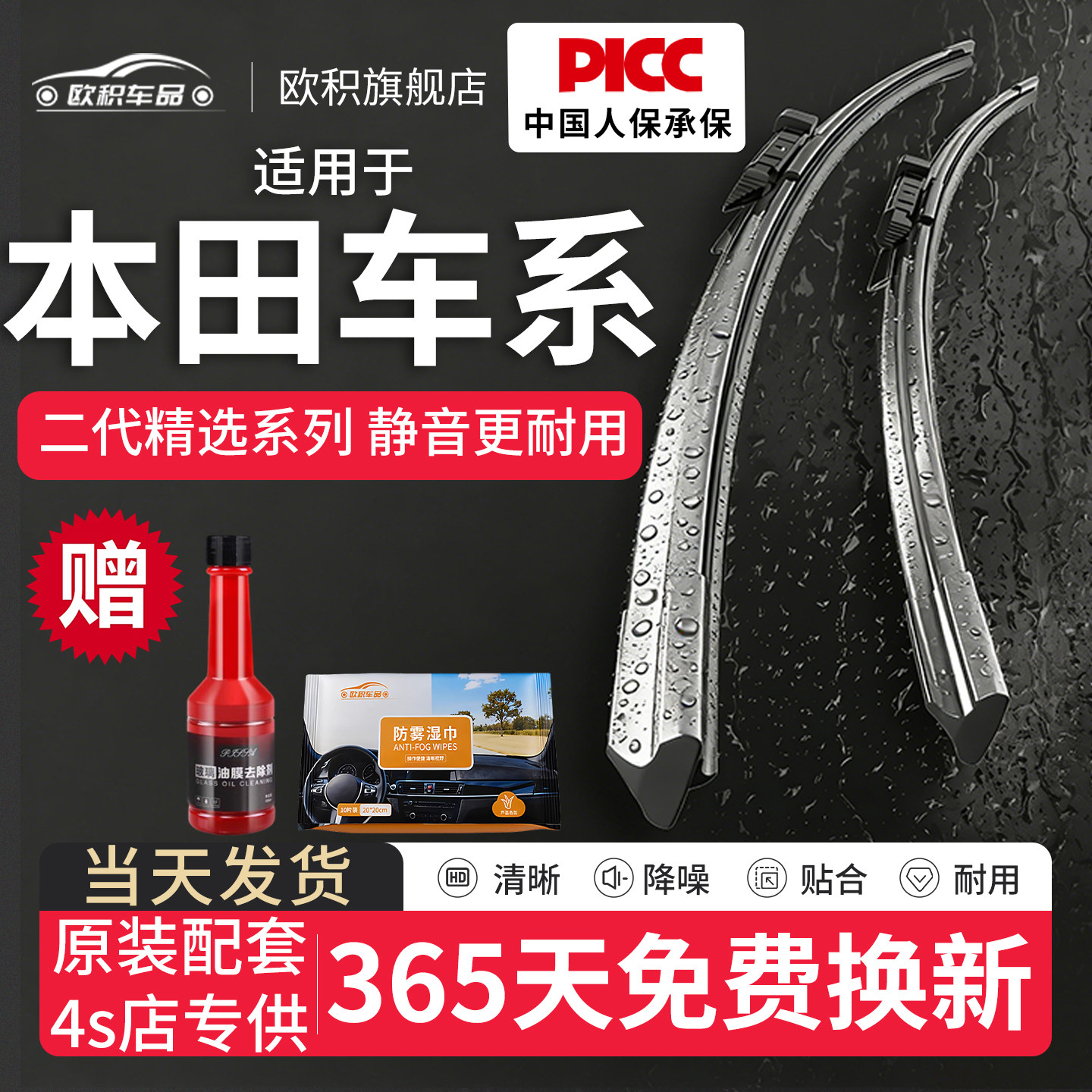 适用本田CRV雨刮器原装雅阁XRV凌派奥德赛锋范十代思域雨刷胶条