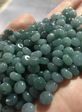 天淼玉器翡翠蓝水油青散珠冰种