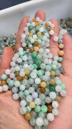 缅甸冰种项链纯天然天淼玉器三彩