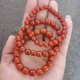 天然南红手串女老型保真柿子红佛珠南红玛瑙手链川料瓦西手饰文玩