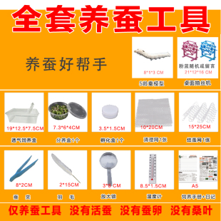 蚕宝宝养蚕工具套装清理网结茧网羽毛放大镜蚕夹蚕卵孵化盒饲养盒