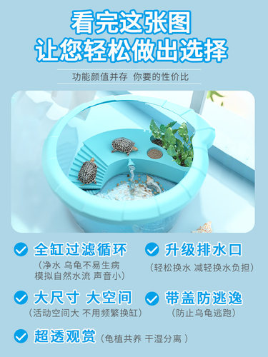 乌龟缸送小乌龟活体家用巴西龟鳄龟中华草龟家养宠物龟饲养缸活物