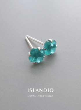 ISLANDIO帕拉伊巴纯银宝石女耳钉