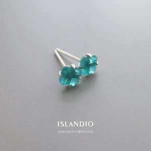 ISLANDIO帕拉伊巴纯银宝石女耳钉