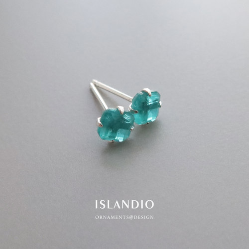 ISLANDIO帕拉伊巴纯银宝石女耳钉
