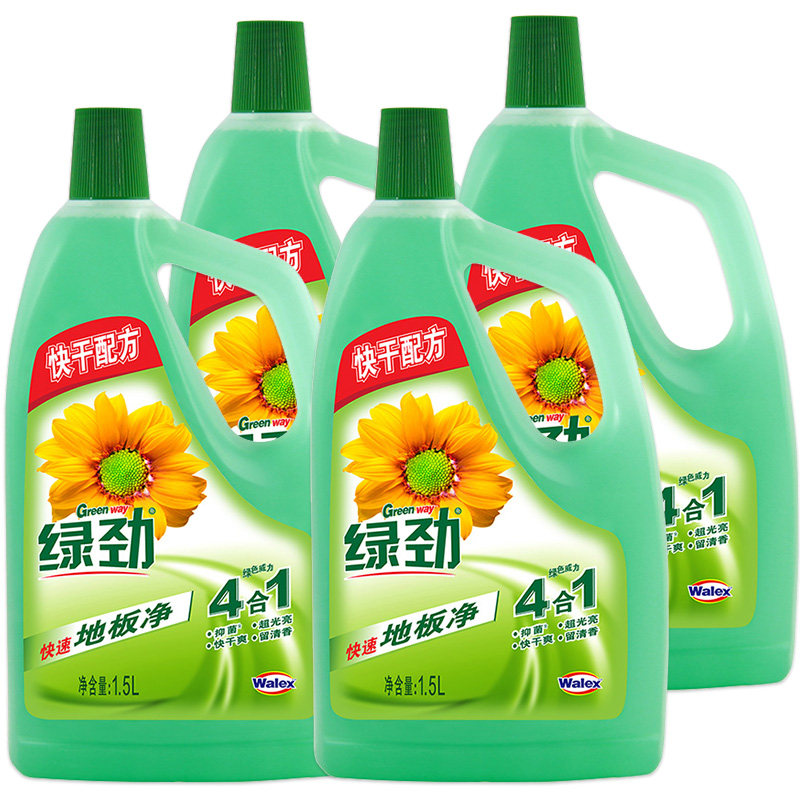 绿劲地板净水洗擦地板清洁剂拖地液家用实木瓷砖清新香型强力去污
