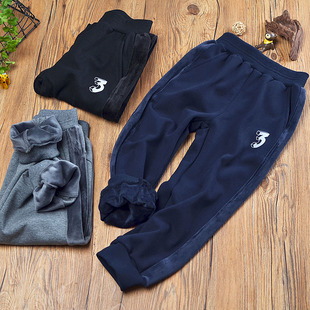 男童运动裤加绒加厚复合一体绒儿童装秋冬新款长裤子不倒绒短绒裤