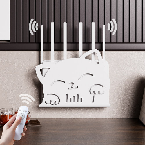 路由器放置架wifi收纳盒墙上置物架免打孔壁挂式电视机顶盒托无痕