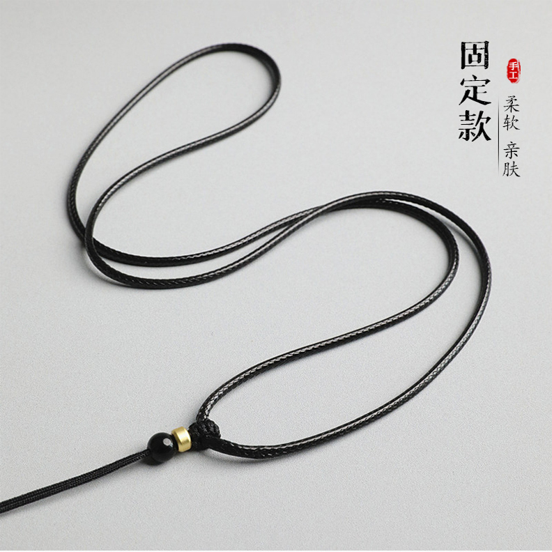 新品蜡绳皮项链绳套头绳可调挂绳和田玉手工编织绳玉绳黄金吊坠绳