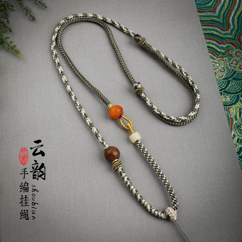 全手编高档个性挂绳项链绳玉佩唐卡男女款吊坠绳貔貅佛牌毛衣链绳