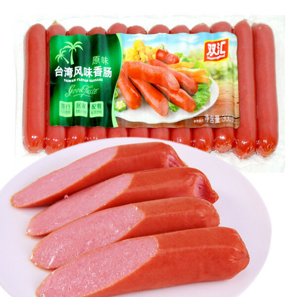 双汇台湾风味香肠12根300g*5袋原味烤香肠即食火腿肠整箱多省免邮