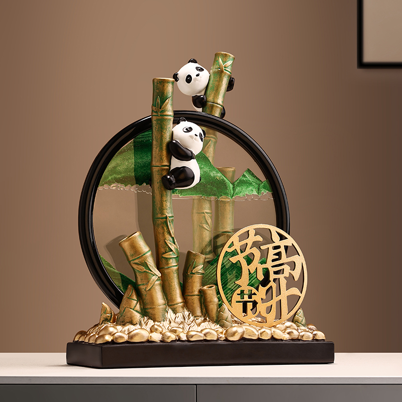 节节高升熊猫文创流沙画摆件桌面办公室装饰品教师节礼物送老师