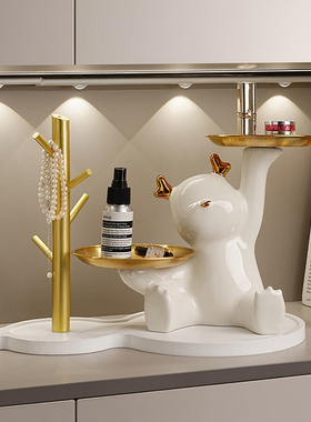 可爱奶龙钥匙收纳玄关摆件客厅轻奢桌面装饰品吉祥物乔迁新居礼物