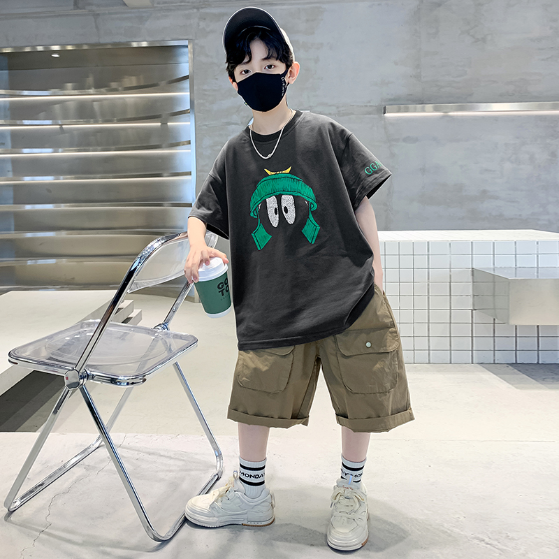 高端儿童装男童夏装套装新款中大童夏季运动夏款男孩薄款酷帅气潮