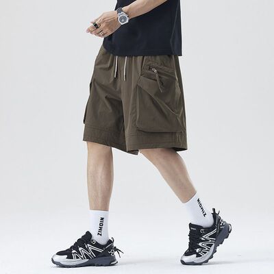 工装短裤男夏季2026年新款冰丝凉感休闲直筒裤子男潮流百搭五分裤