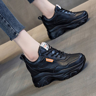 香港老爹鞋女内增高8cm厚底小个子2025年秋冬新款加绒休闲运动鞋
