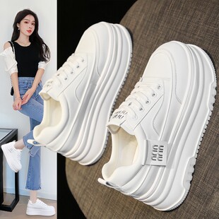 香港小白鞋女鞋2025秋冬季新款百搭厚底内增高加绒休闲巨好看板鞋