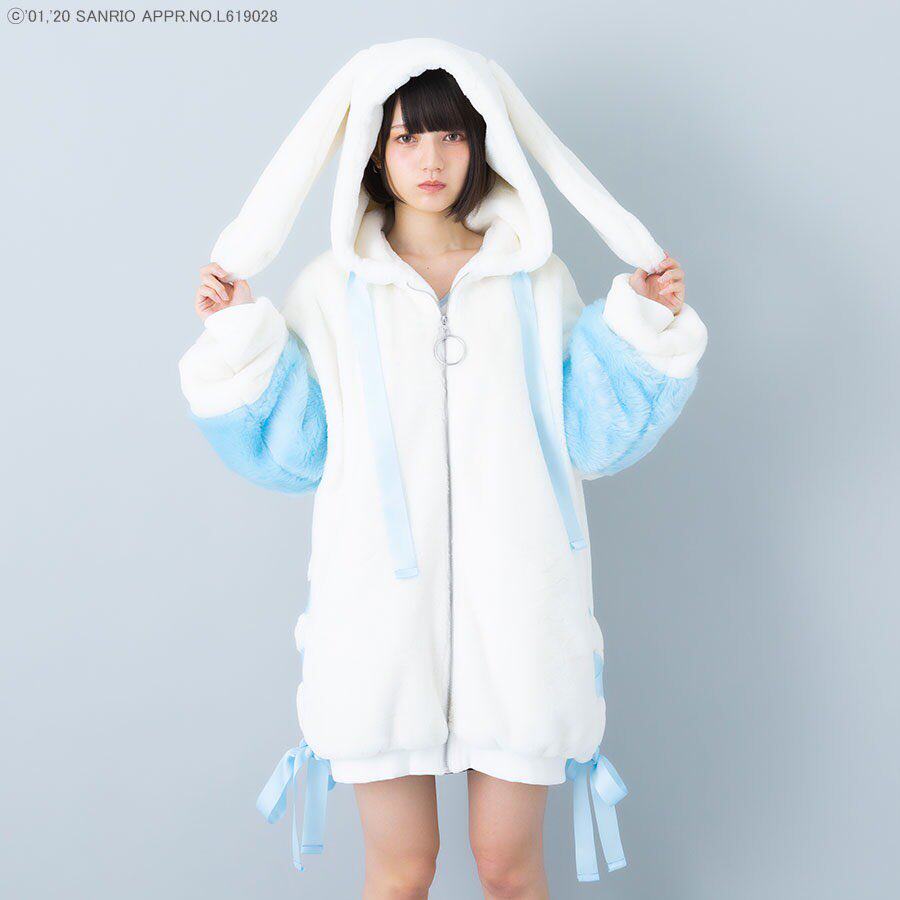 搬仓清货冬季新款玉桂狗大耳狗合作款毛绒绒宽松连帽棉衣外套