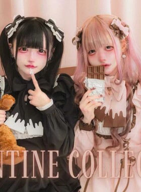 补货Meowchan日系nyanme蕾蕾系巧克力柄情人节限定量产型连衣裙