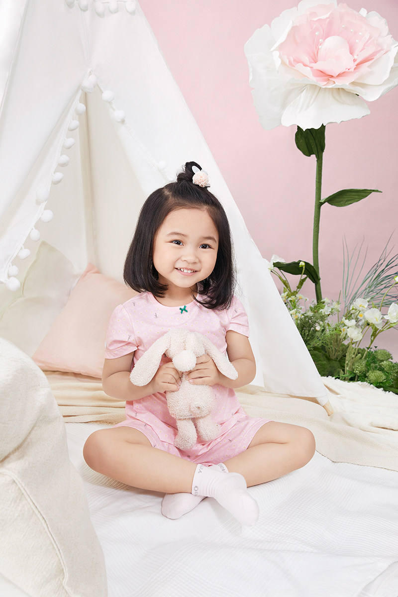 YINGS CHILDRENS LOUNGEWEAR BABY GIRLS SUMMER THIN SHORT SLEEVE VEST SHORTS SWEET AND CUTE COOL AND COMFORTABLE