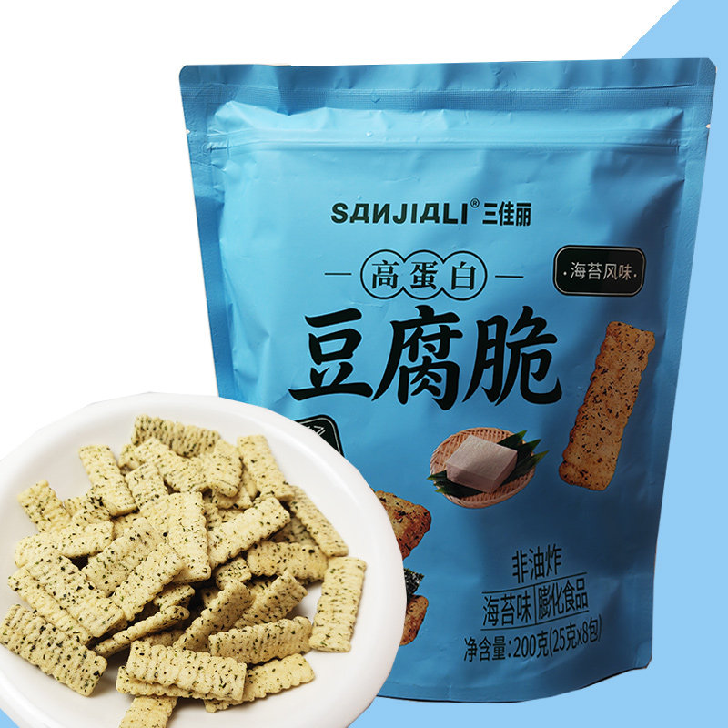 三佳丽高蛋白海苔豆腐脆200g图片