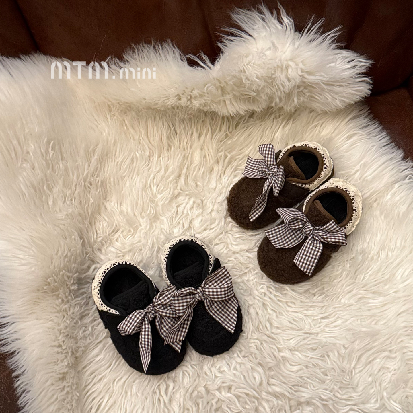 女童毛毛鞋冬季小女孩加绒二棉鞋