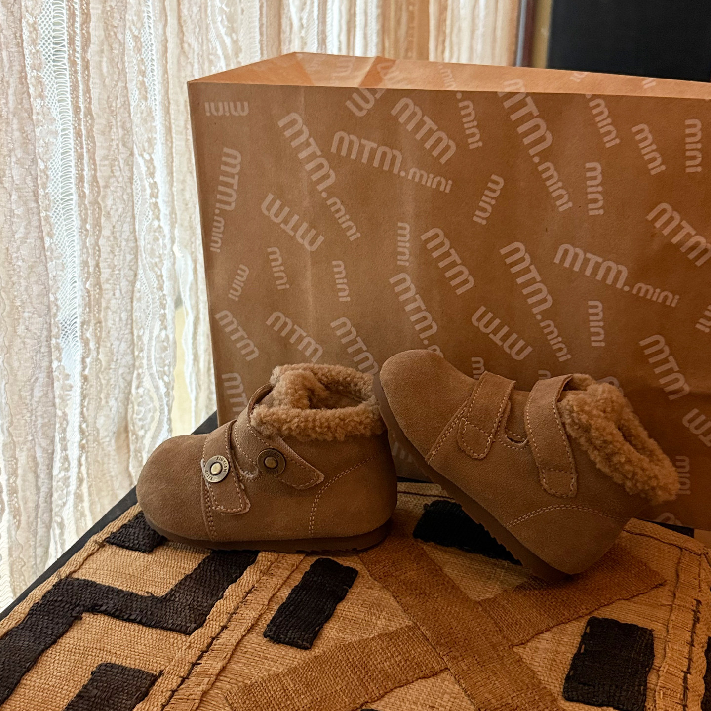 男童真皮棉靴秋冬新款女童加绒勃肯鞋婴儿保暖学步鞋小童韩系棉鞋