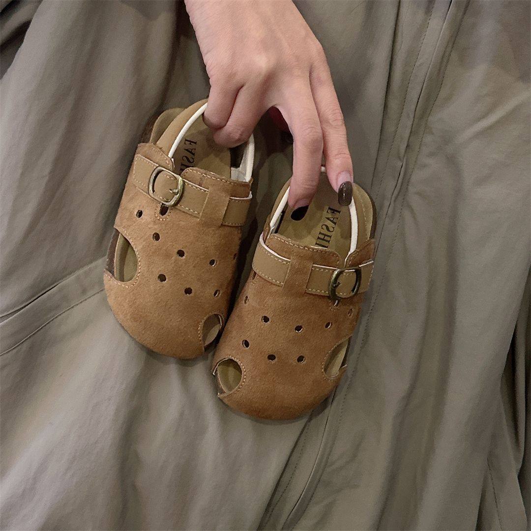 夏季新款儿童真皮凉鞋韩版宝宝鞋女童学步鞋软底包头男童沙滩鞋潮
