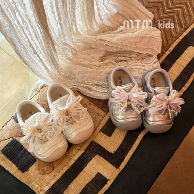 防滑软底女宝宝蝴蝶结学步鞋