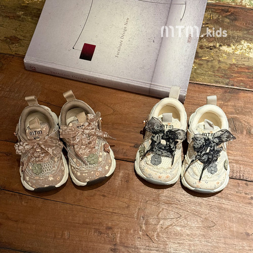 春季女宝宝甜美蝴蝶结软底学步鞋