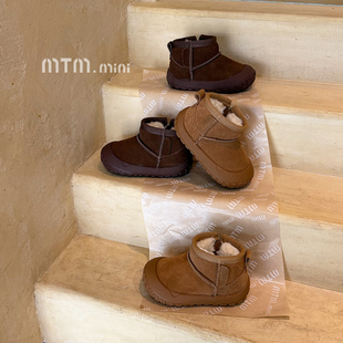 儿童雪地靴冬季款男女宝宝学步鞋棉靴加绒保暖大棉鞋加厚小童短靴