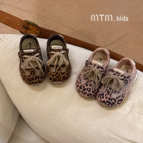 夏季女童豹纹透气软底学步鞋