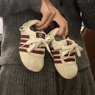 宝宝软底学步鞋春秋新款儿童真皮德训鞋男女童运动鞋小童休闲板鞋