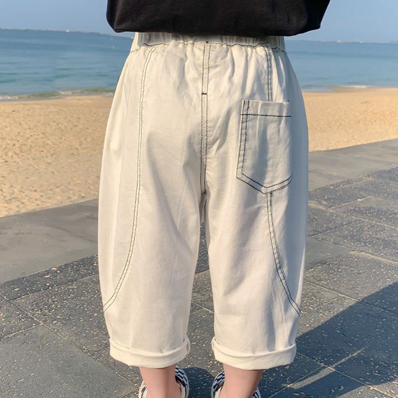 儿童裤子男童夏天薄款宝宝九分裤夏款小童外穿炸街男孩夏装休闲裤
