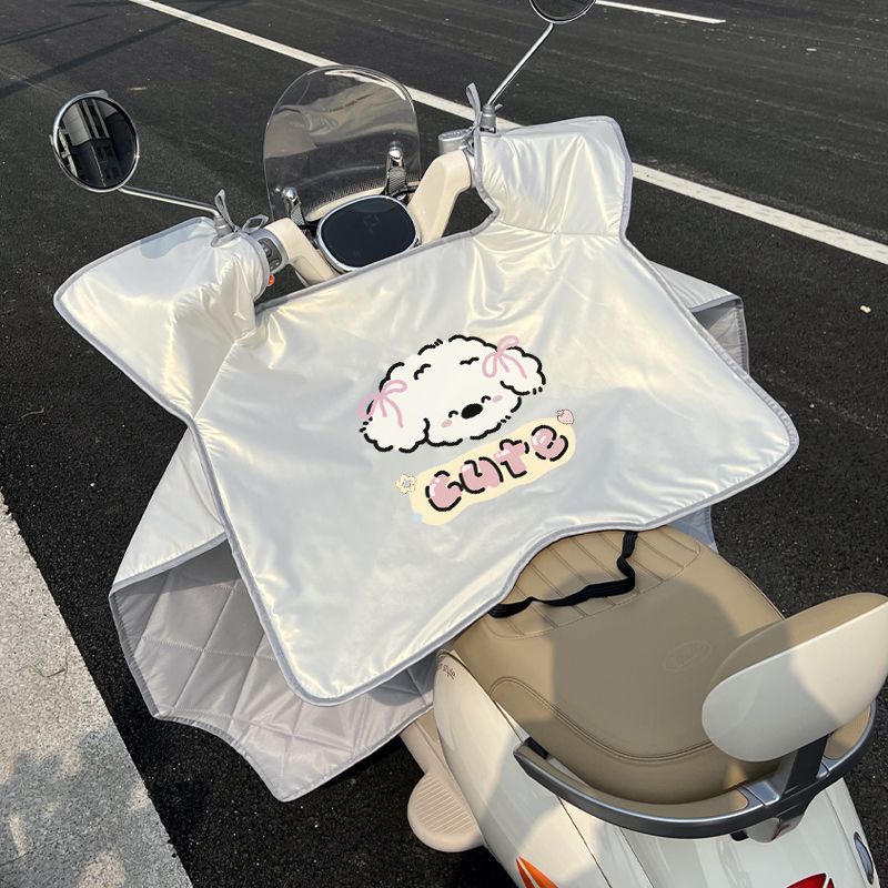 电动车挡风被夏季薄款可爱防晒遮阳电瓶摩托车防水隔热夏天通用