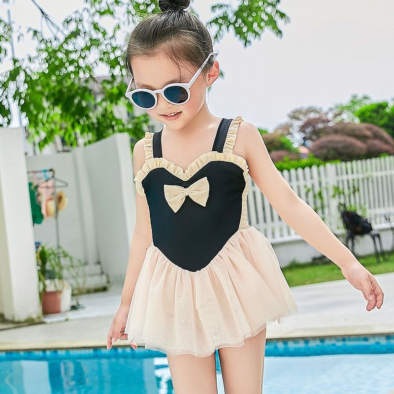女童连体游泳衣2025新款泳装夏季幼儿园宝宝泳衣3到6岁超萌公主风