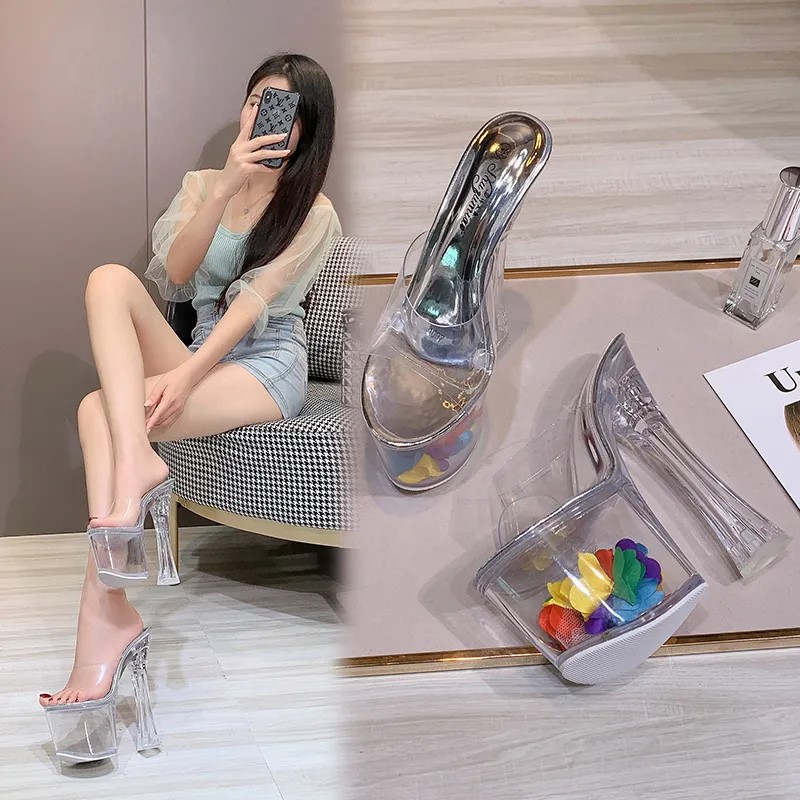 恨天高防水台模特夜场公分凉拖鞋