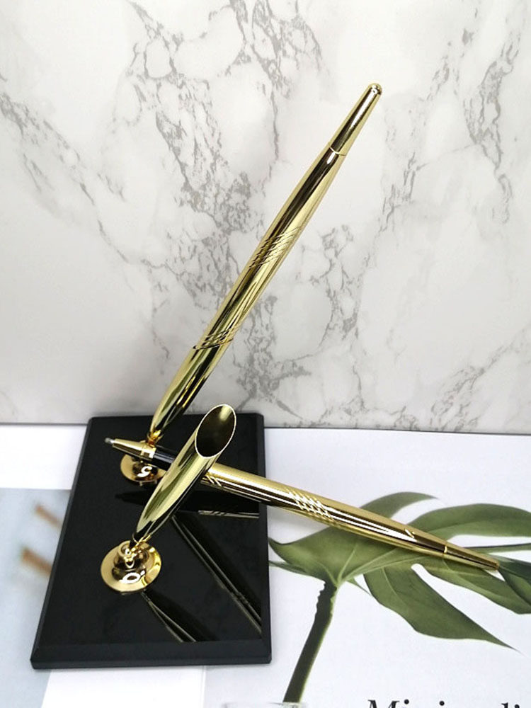 사무실 회의용 시그니처 펜 2개 블랙 크리스탈 베이스 시그니처 펜 크리에이티브 비즈니스 메탈 수성 데스크 펜