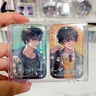 吧唧收纳盒动漫徽章胸章谷子收纳立牌亚克力保护袋100*75mm盒子