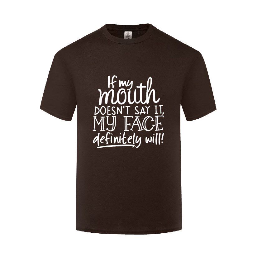 搞笑滑稽创意口号标语短袖棉t恤男宽松 if my mouth doesnt say
