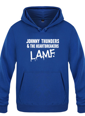 抓绒套头男式连帽卫衣外套 JOHNNY THUNDERS LAMF 朋克音乐摇滚