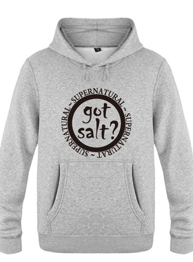 2018外贸男式连帽卫衣外套 Got Salt Supernatural 搞笑创意新奇